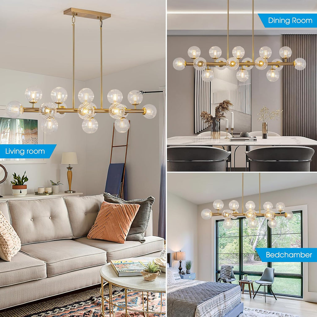 Adjustable Luxe Glass Chandelier — 16-Light - View 7