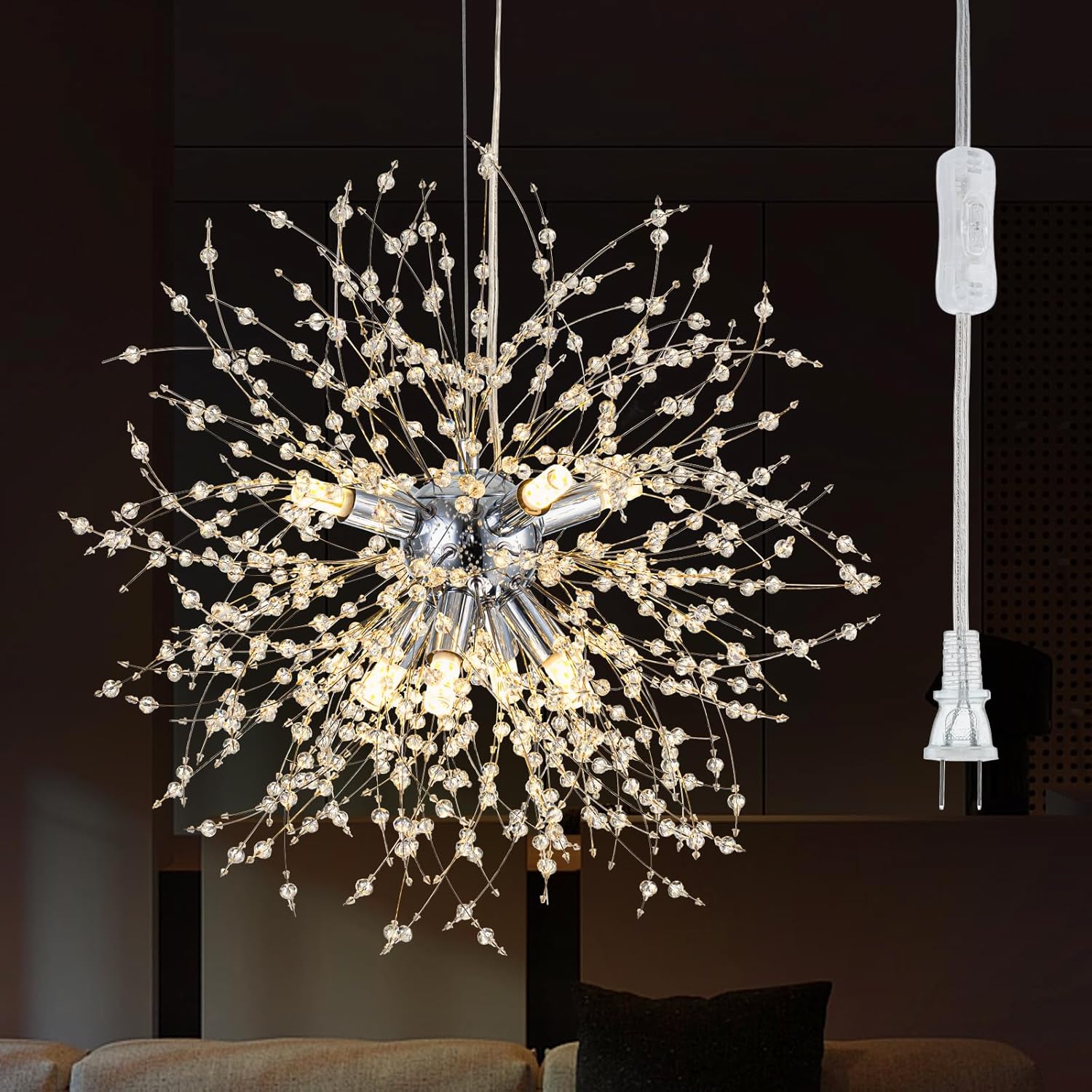 Luxe Gold Chandelier — 8-Light — Chrome