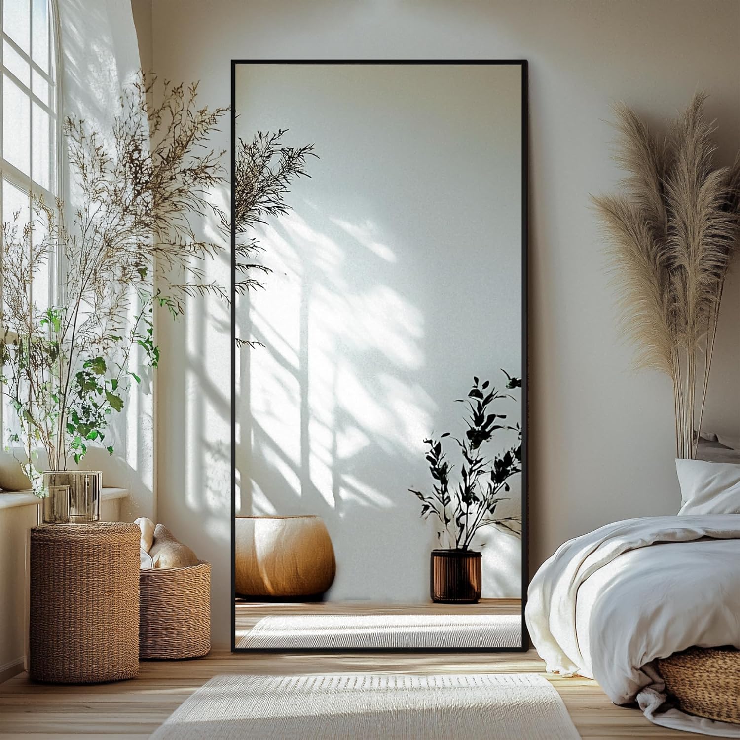 Black Wall Mirror — 50" — Black