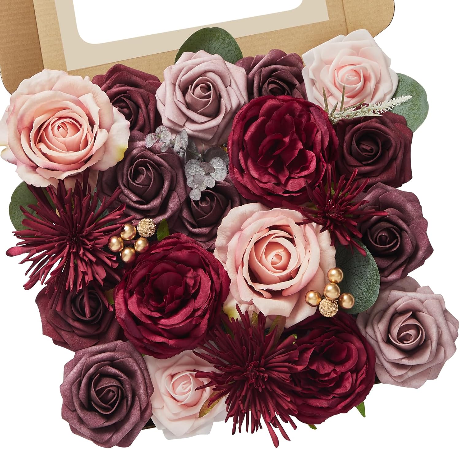 Black Artificial Flowers — A Burgundy Pink