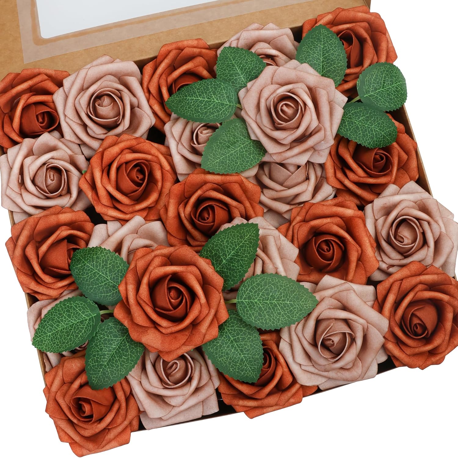 Beige Artificial Plant — Burnt Orange Taupe