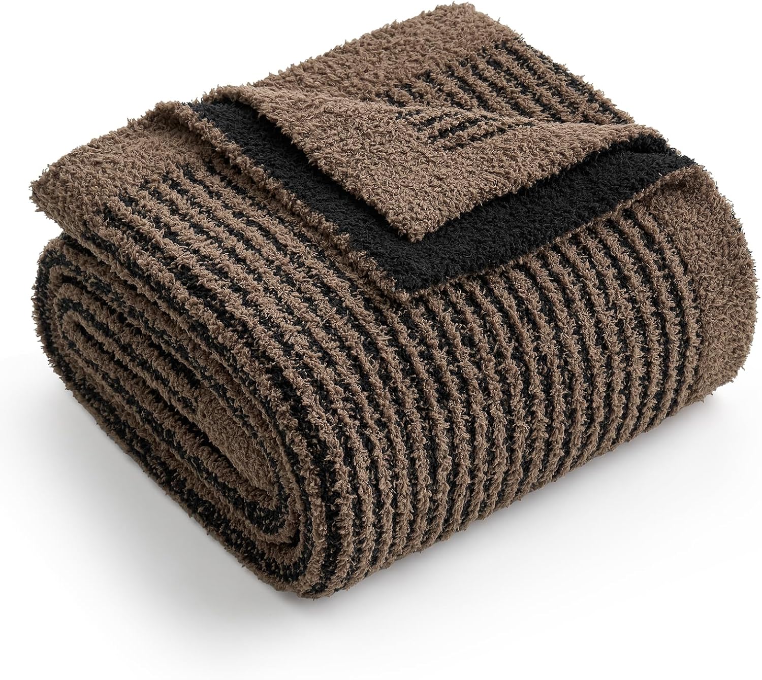 Beige Throw Pillow — 50" — Brown/Black