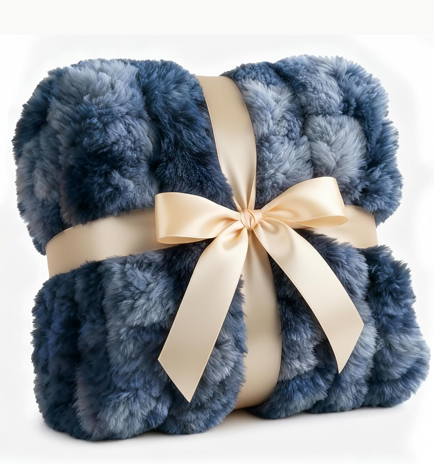 Luxe Black Throw Pillow — 50" — 05 - Marble Blue