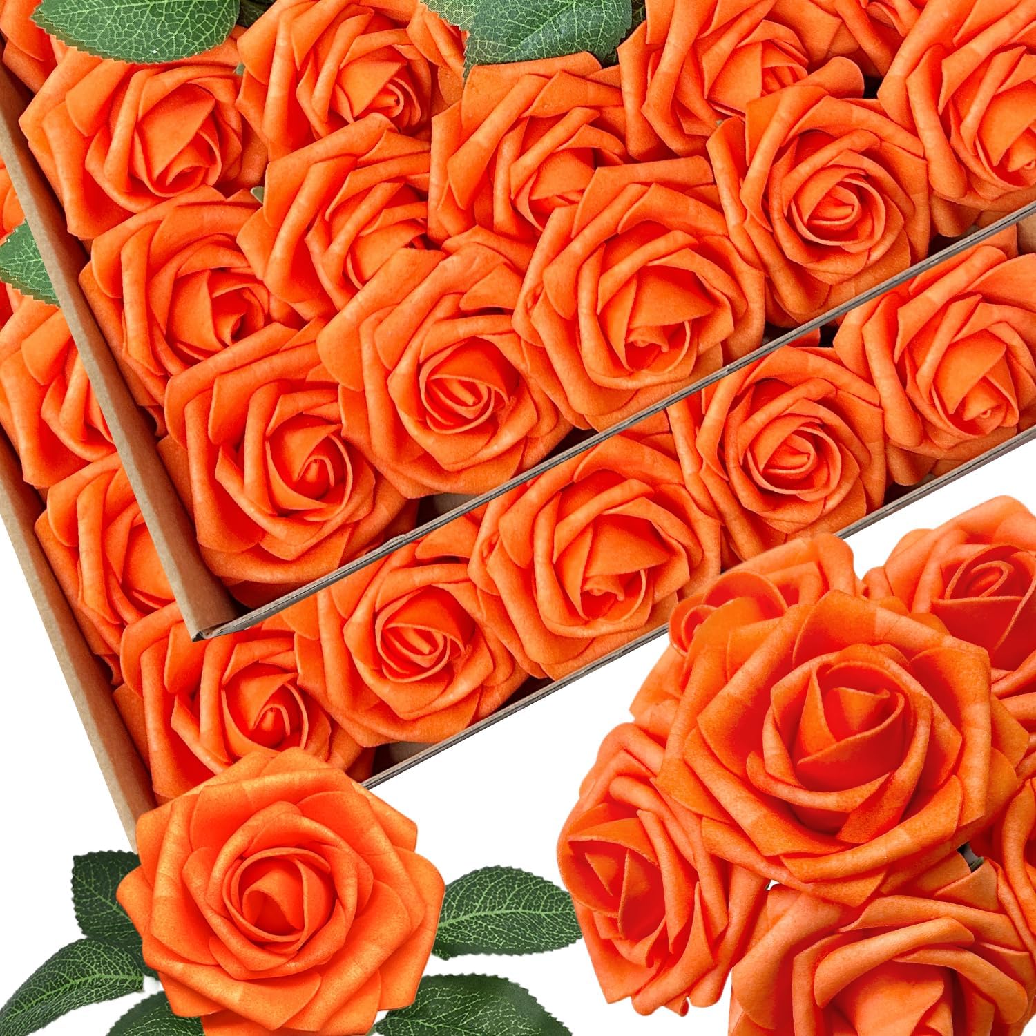 Beige Artificial Flowers — Orange