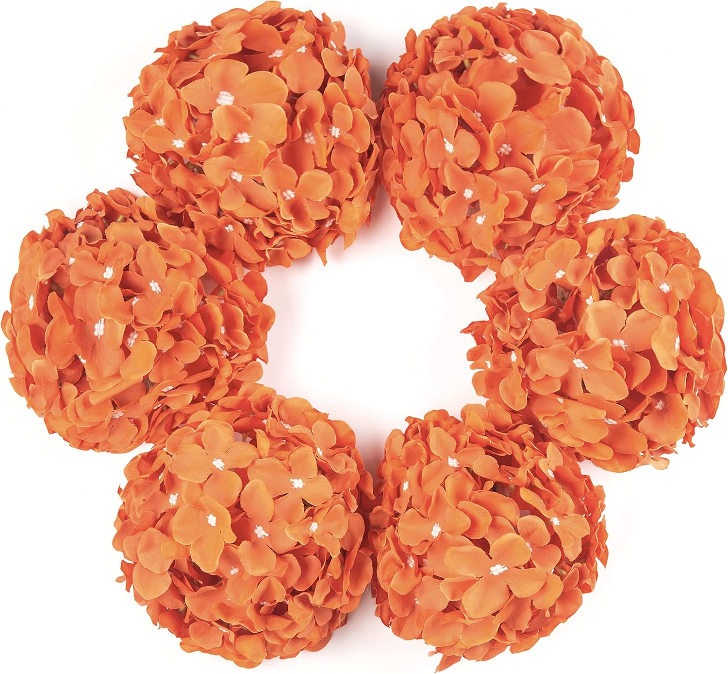 Beige Artificial Flowers — Set of 6 — Burnt Orange