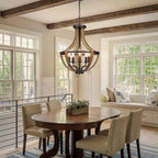 Adjustable Farmhouse Wood Chandelier — 5-Light - View 2