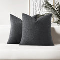 Boucle Boho Beige Pillow Cover — 18" — Dark Grey