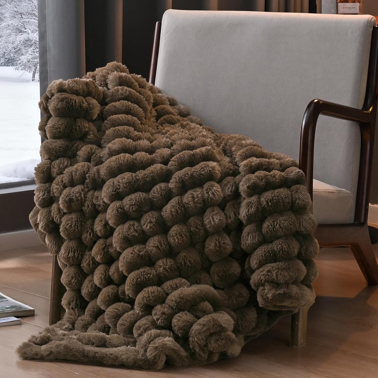 Luxe Black Throw Pillow — 50" — Rain Drum
