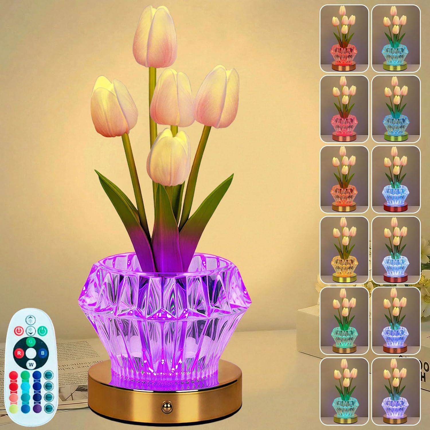 Color Changing Blue Table Lamp — Pink-Tulip 5
