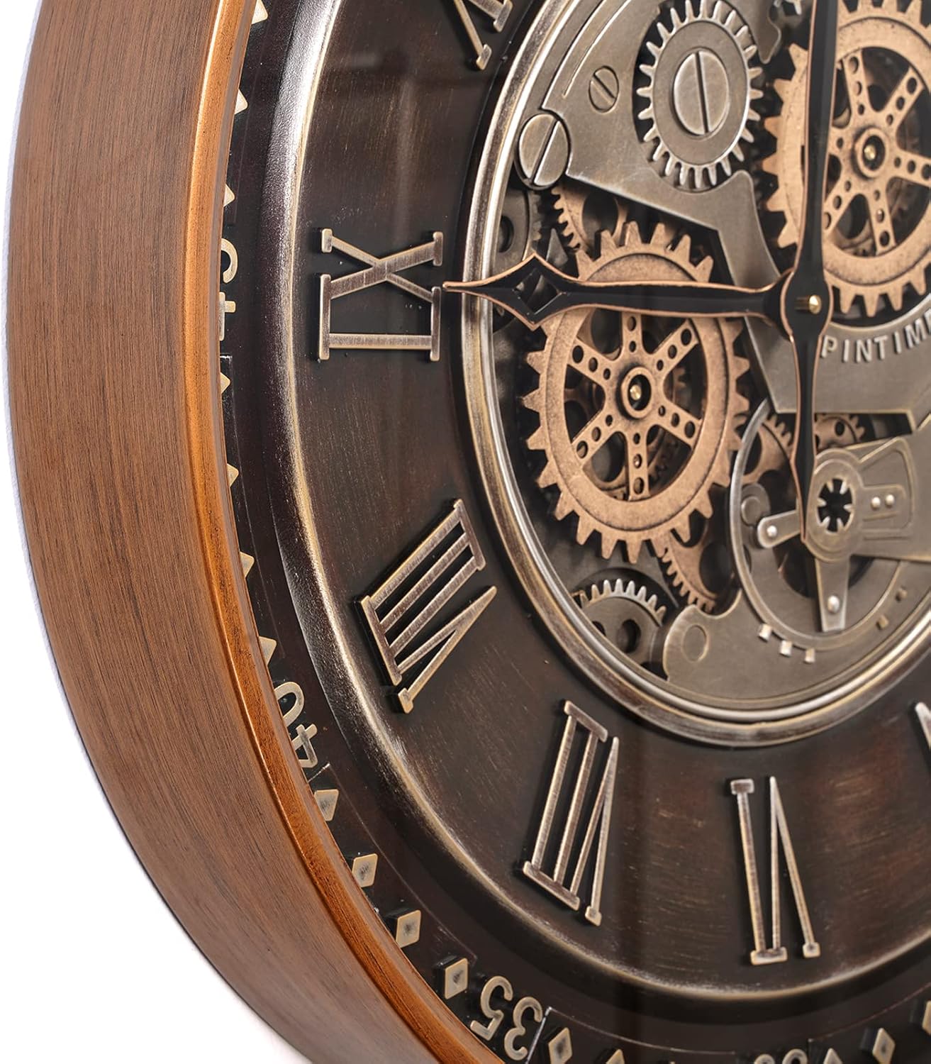 Oversized Farmhouse Beige Wall Clock — 24" - View 3