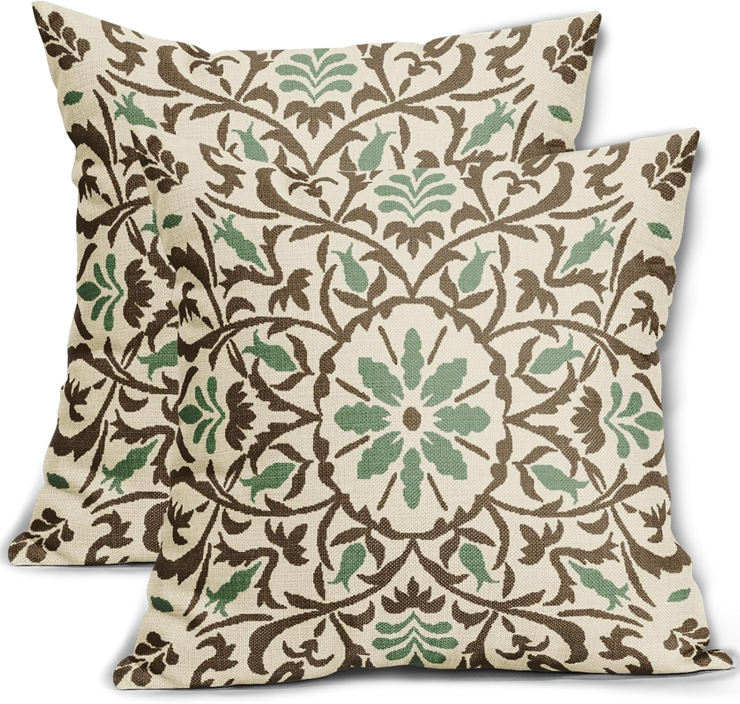Linen Boho Black Pillow Cover — 18" — 18" x 18" (Pack of 2)