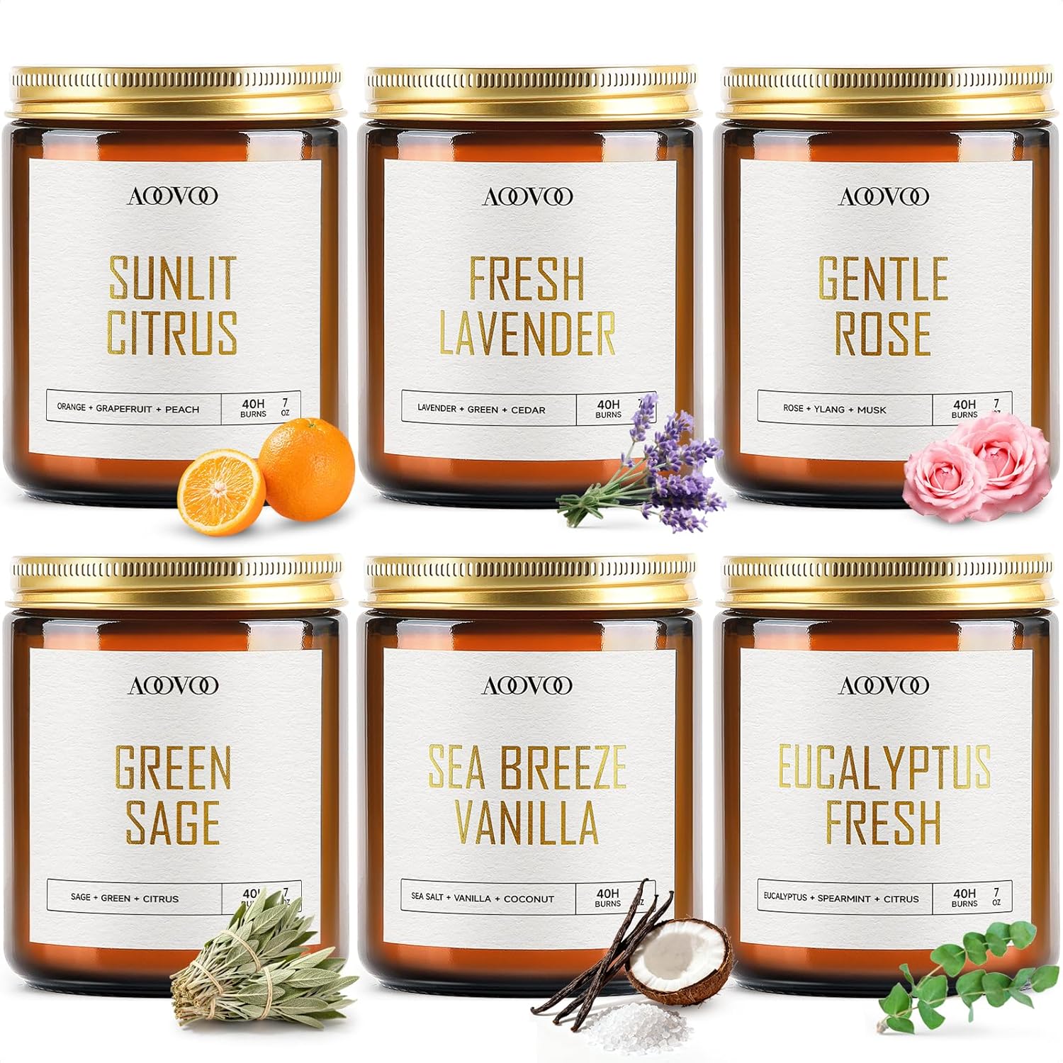 Soy Wax Wax Scented Candle — 6 PC Candle Set