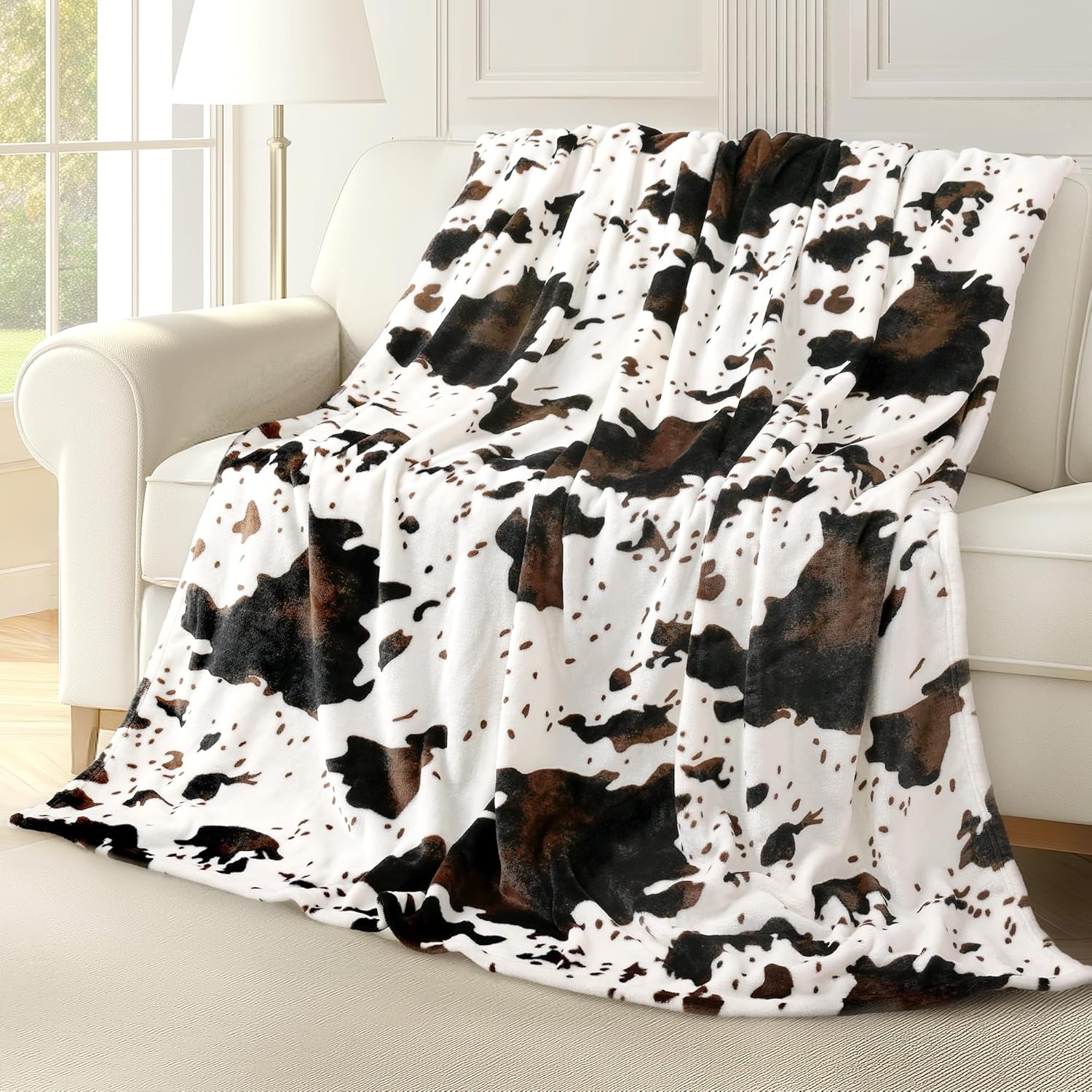 Black Throw Pillow — 60" — Black Cow