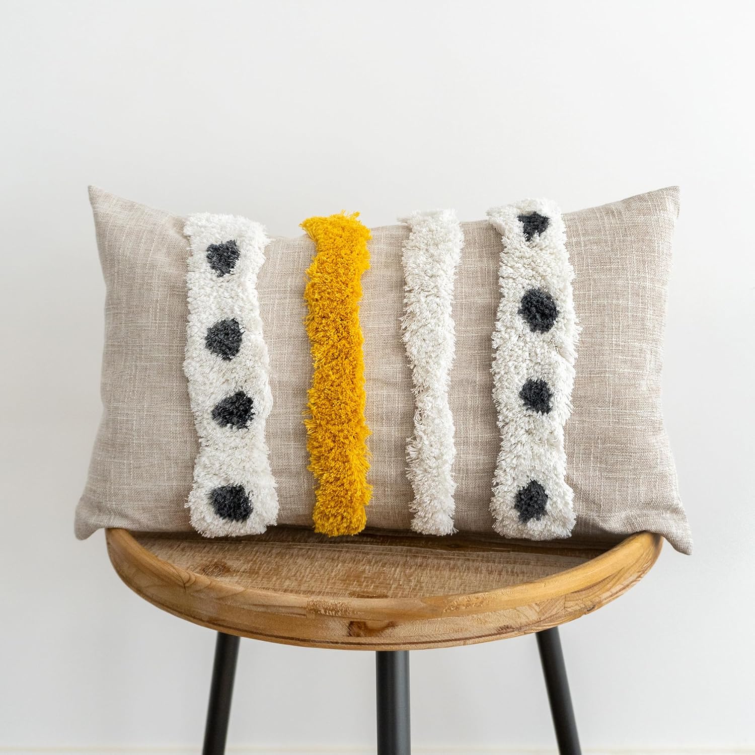 Tufted Boho Fabric Throw Pillow Cover — 20" - View 9