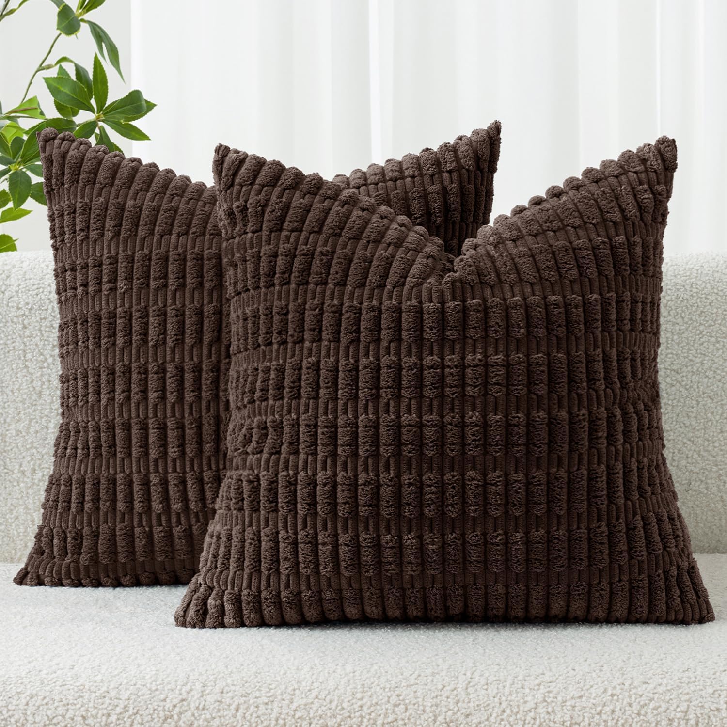 Boho Beige Throw Pillow Cover — 18" — 20" x 20" (Pack of 2)