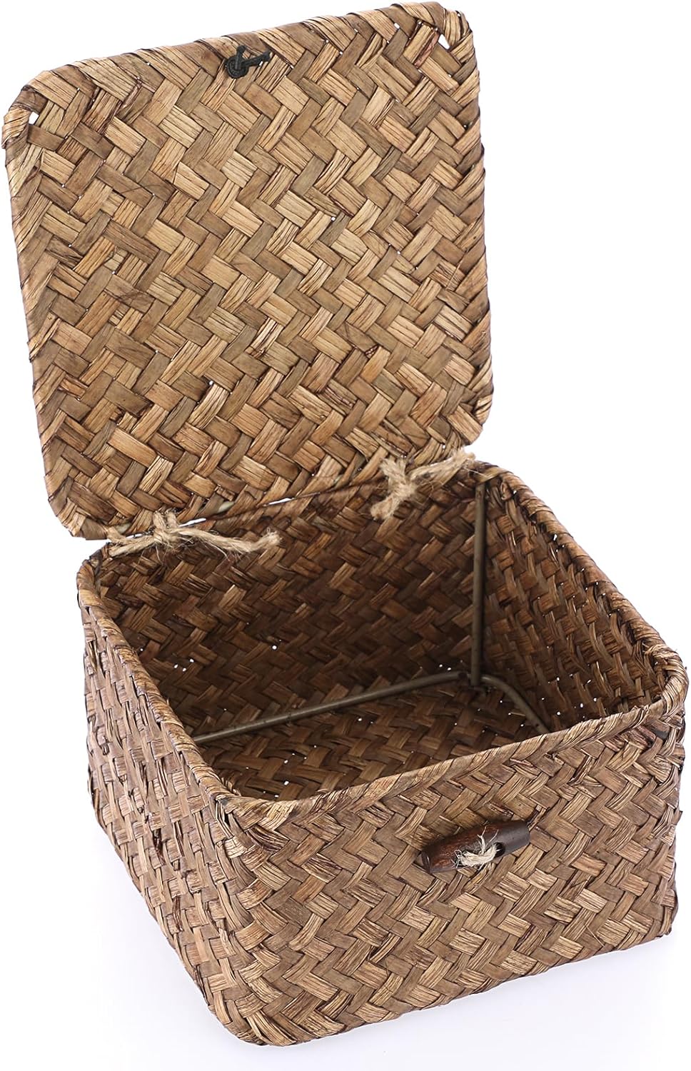 Handwoven Boho Brown Storage Basket - View 7