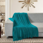 Knit Boho Beige Throw Pillow — 50x60 — Throw 50x60