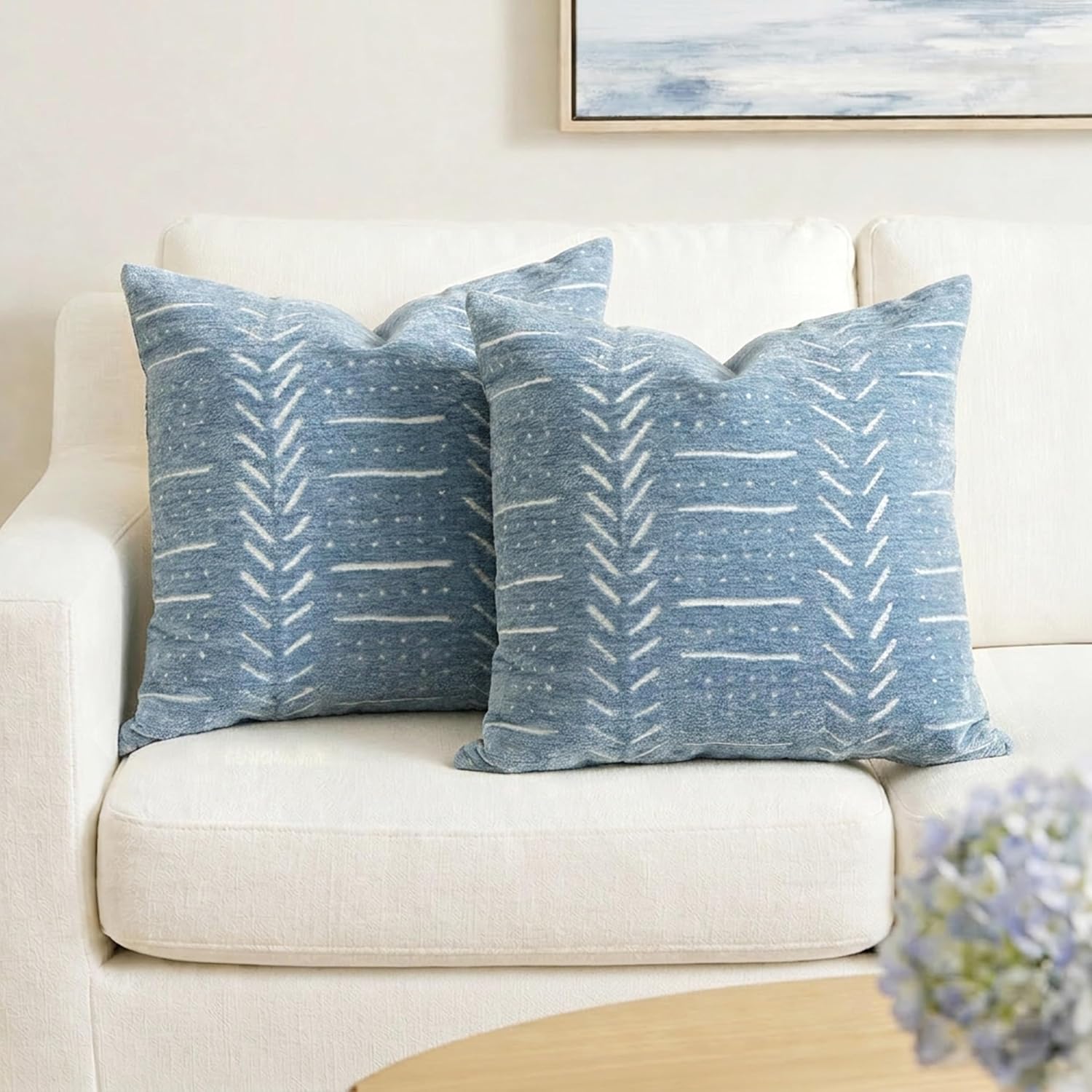 Lumbar Boho Beige Throw Pillow Cover — 20" — 20" x 20" (Pack of 2)