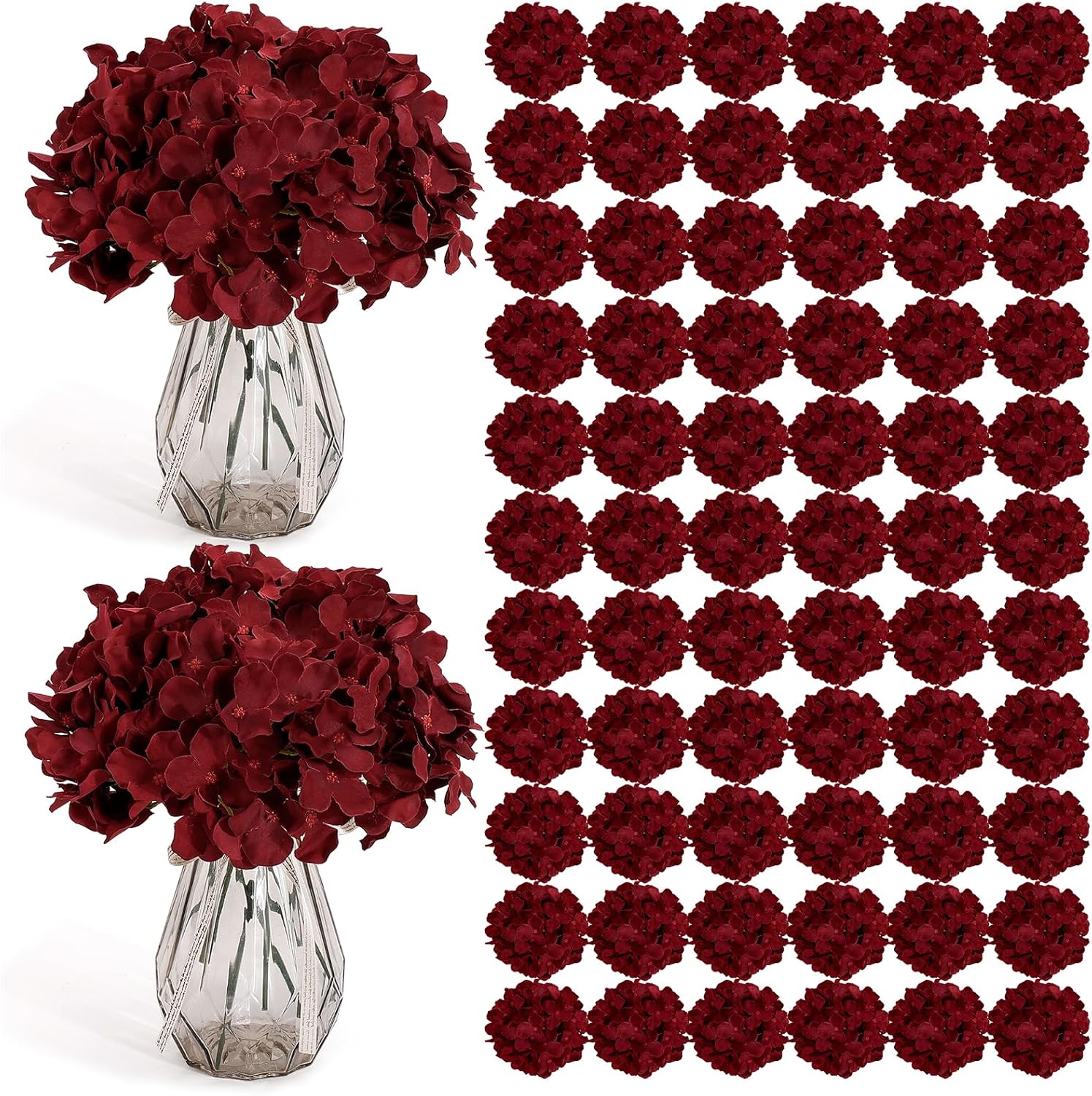 Blue Artificial Flowers — Burgundy