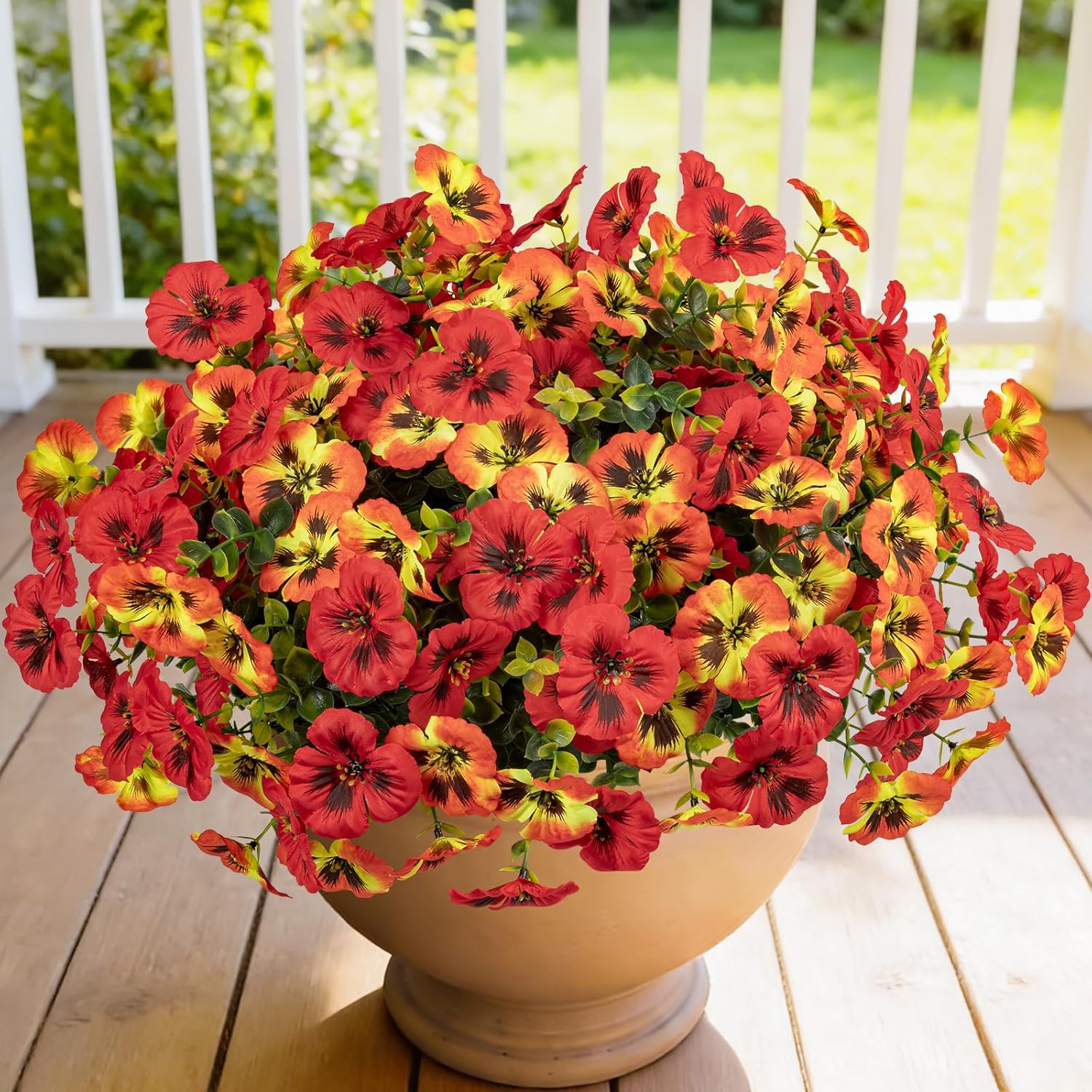 Pink Artificial Flowers — Red Orange Yellow