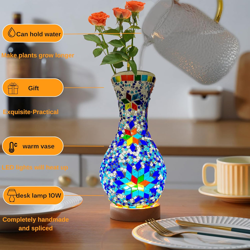USB Farmhouse Blue Table Lamp - View 2