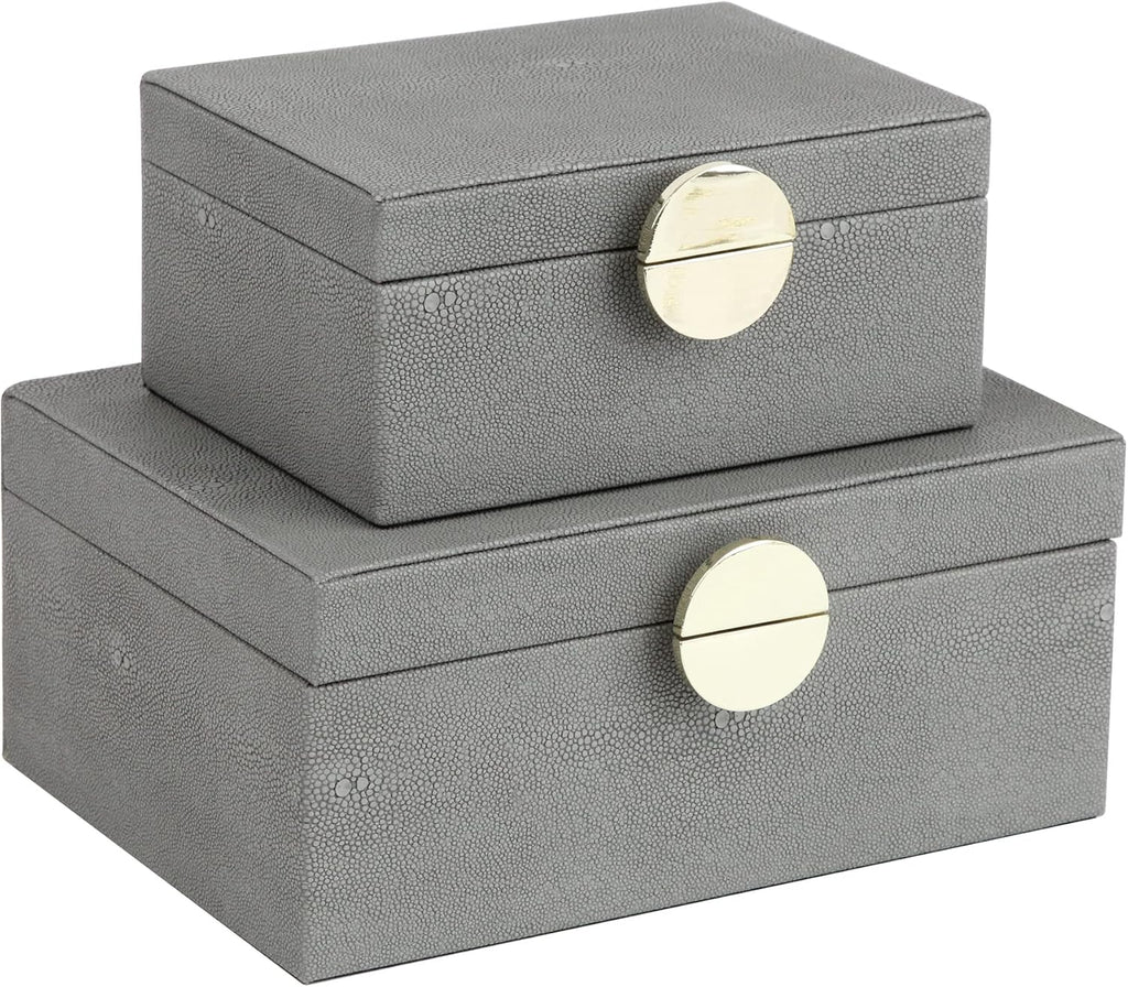 Luxe Beige Storage Basket — Set of 2 — Dark Grey
