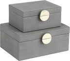 Luxe Beige Storage Basket — Set of 2 — Dark Grey