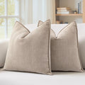 Chenille Boho Beige Pillow Cover — 26" — 20" x 20" (Pack of 2)