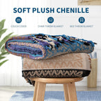 Chenille Boho Black Throw Pillow — 60" - View 7