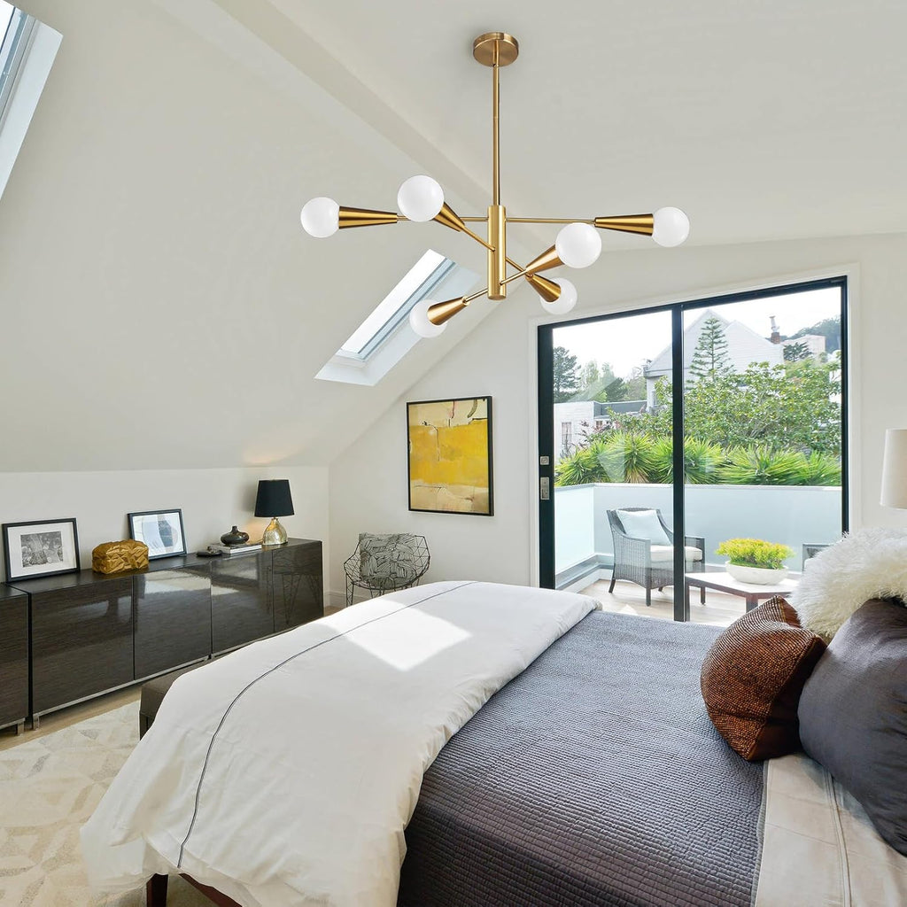 Adjustable Luxe Black Chandelier — 6-Light - View 8