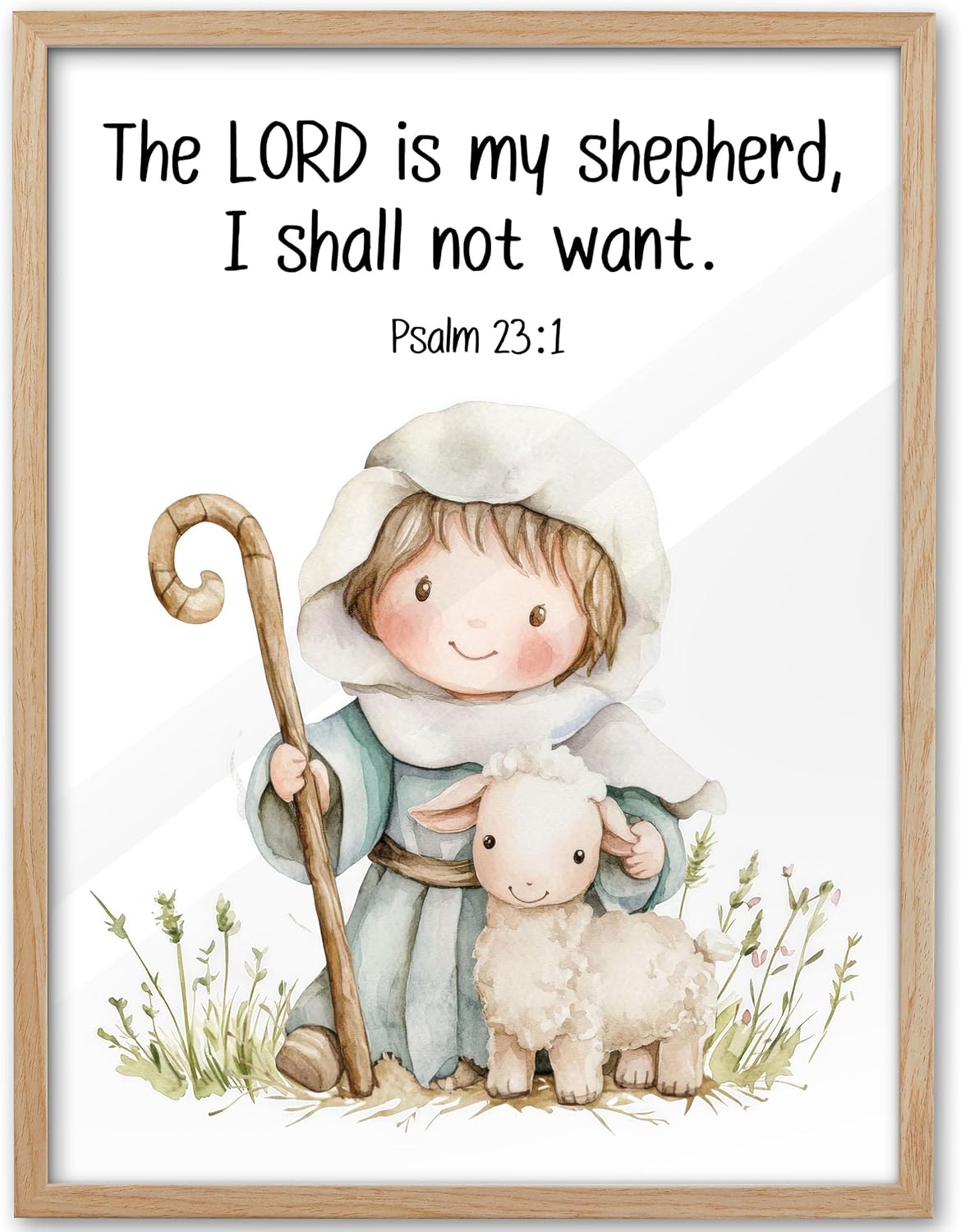 Blue Framed Wall Art — 16" — God's Provision-Framed