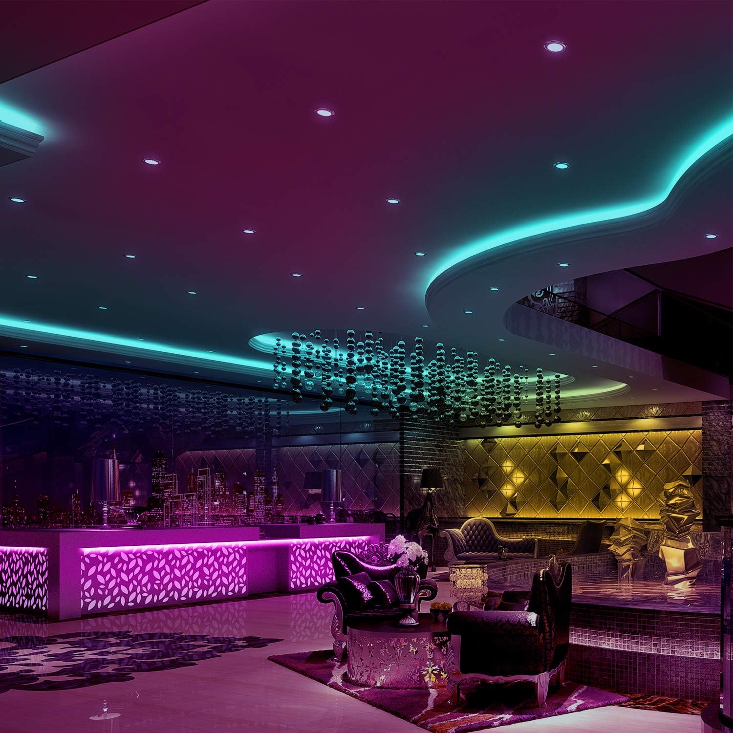 Color Changing Metal LED Strip Lights - View 7