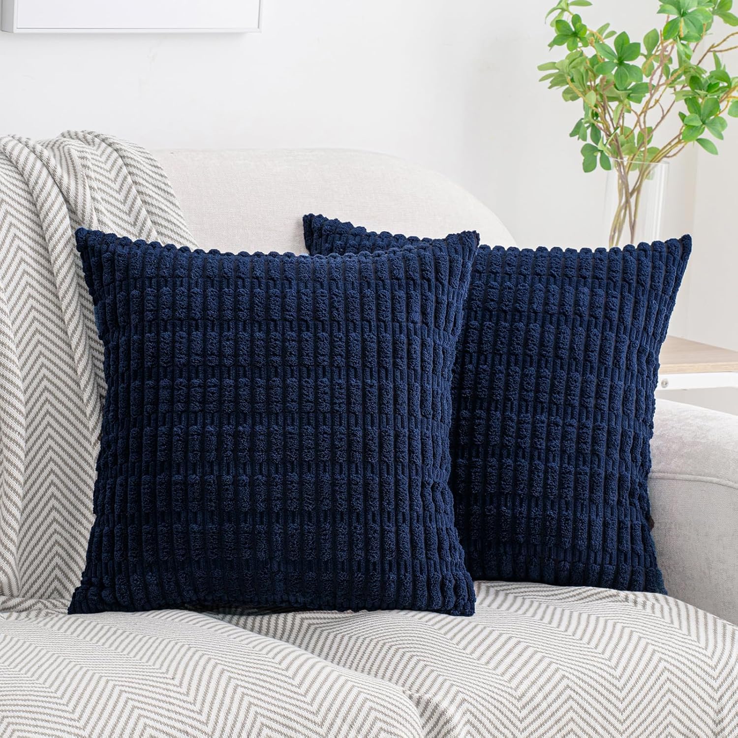 Boho Beige Throw Pillow Cover — 18" — 20" x 20" (Pack of 2)
