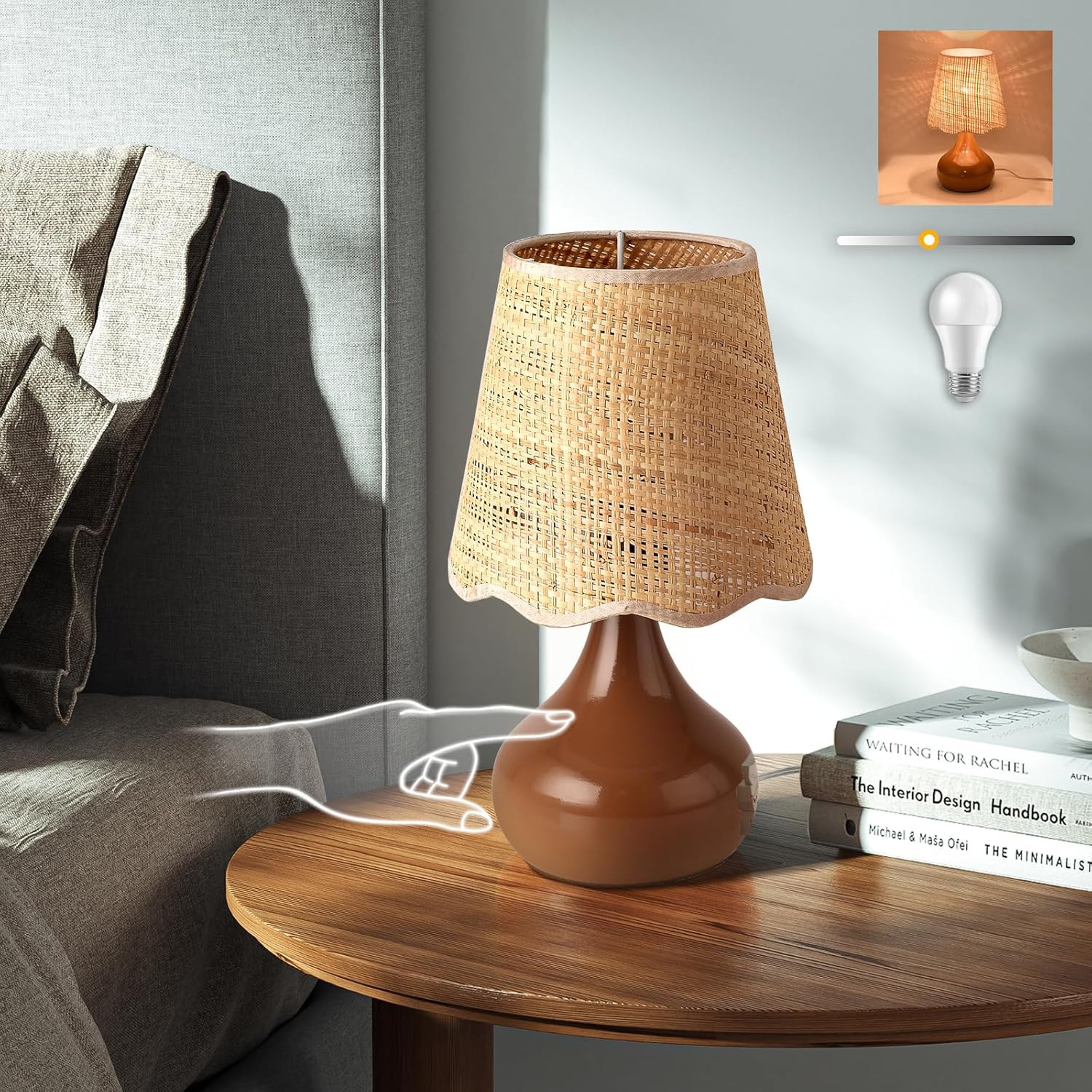 Boho Beige Table Lamp — Brown