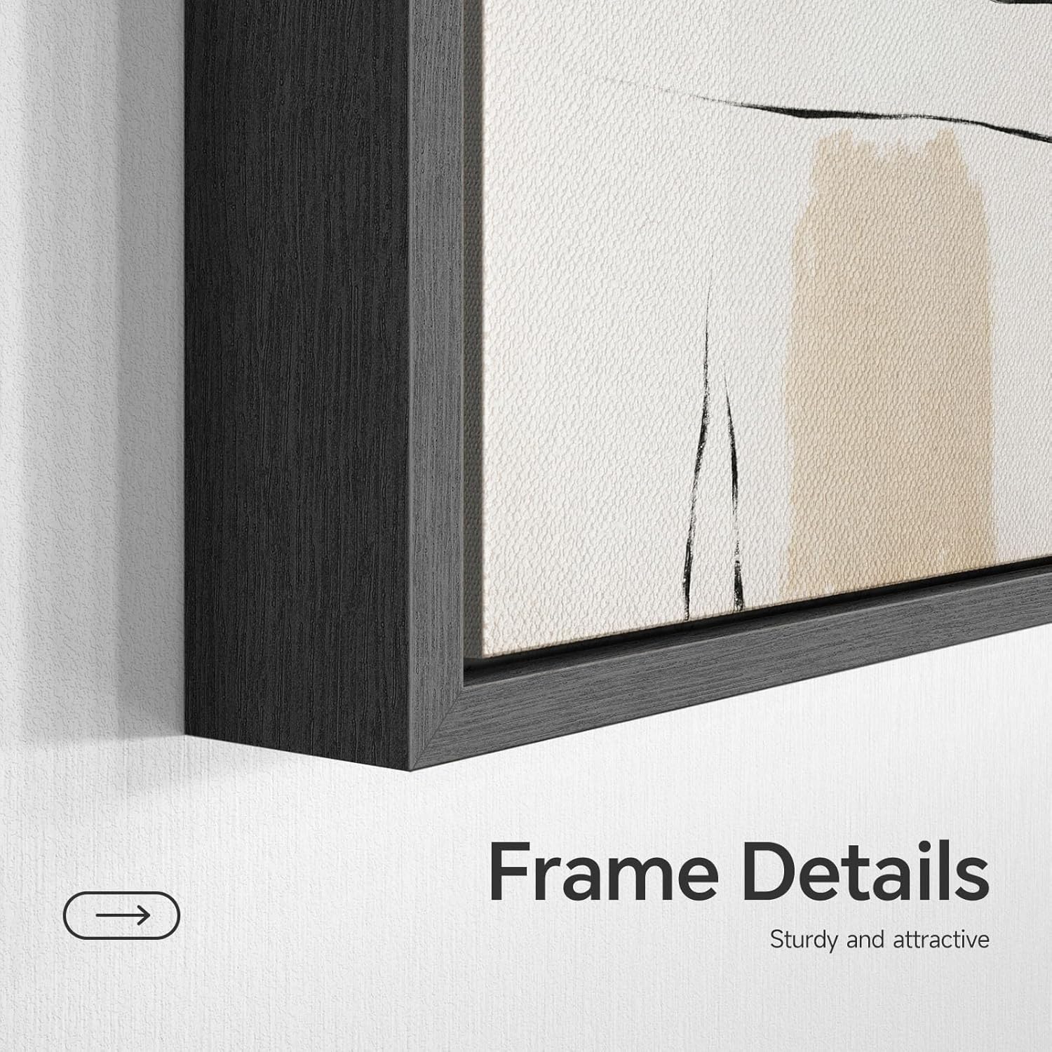 Framed Modern Beige Wall Decor — 24" - View 4