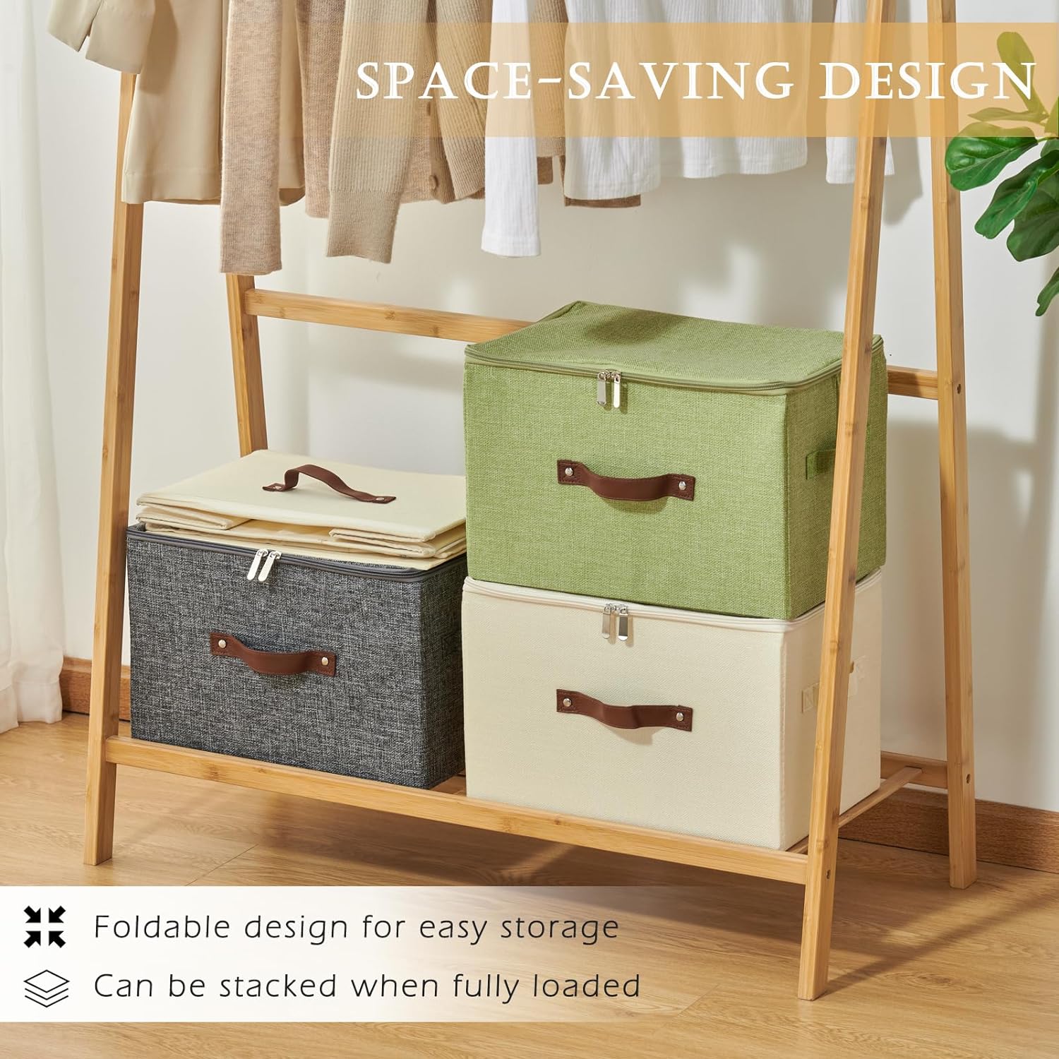 Linen Beige Storage Bin — Set of 1 - View 4