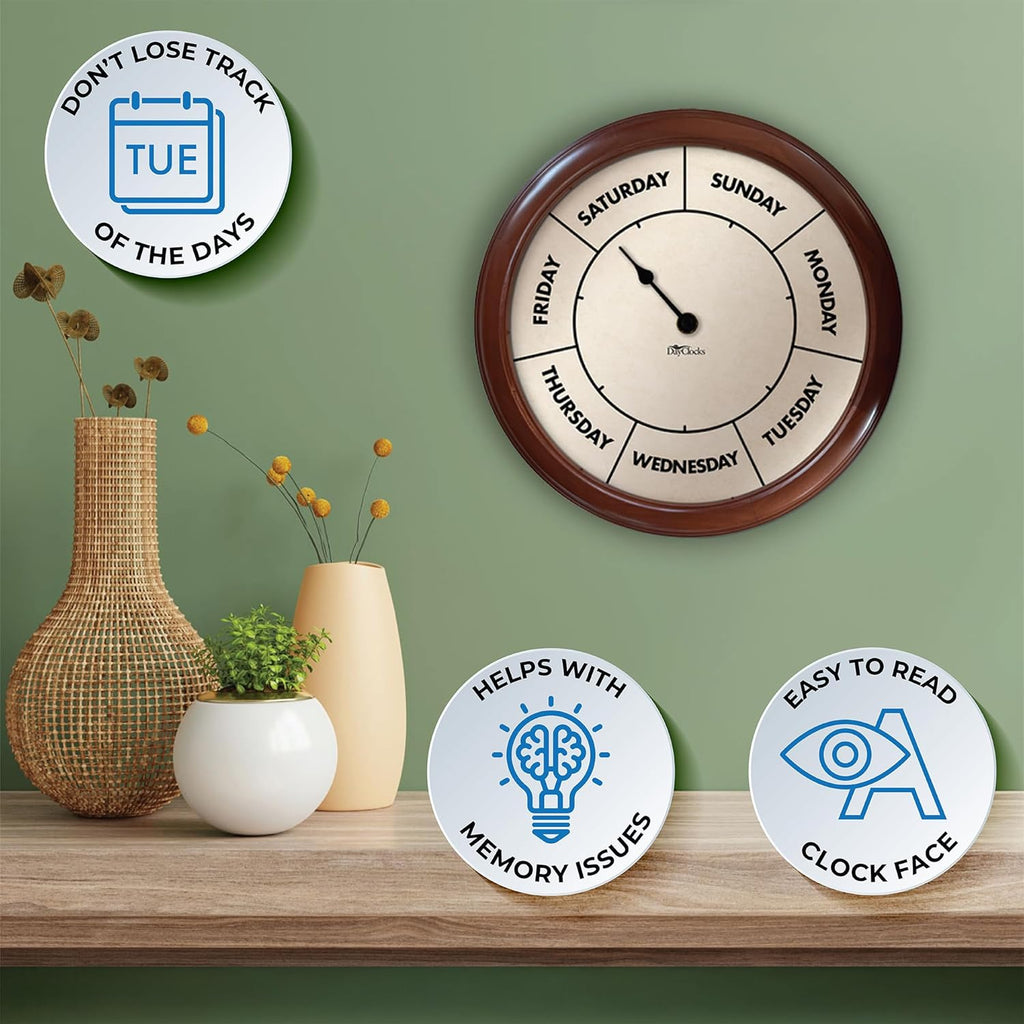 Brown Wall Clock — 14" - View 2