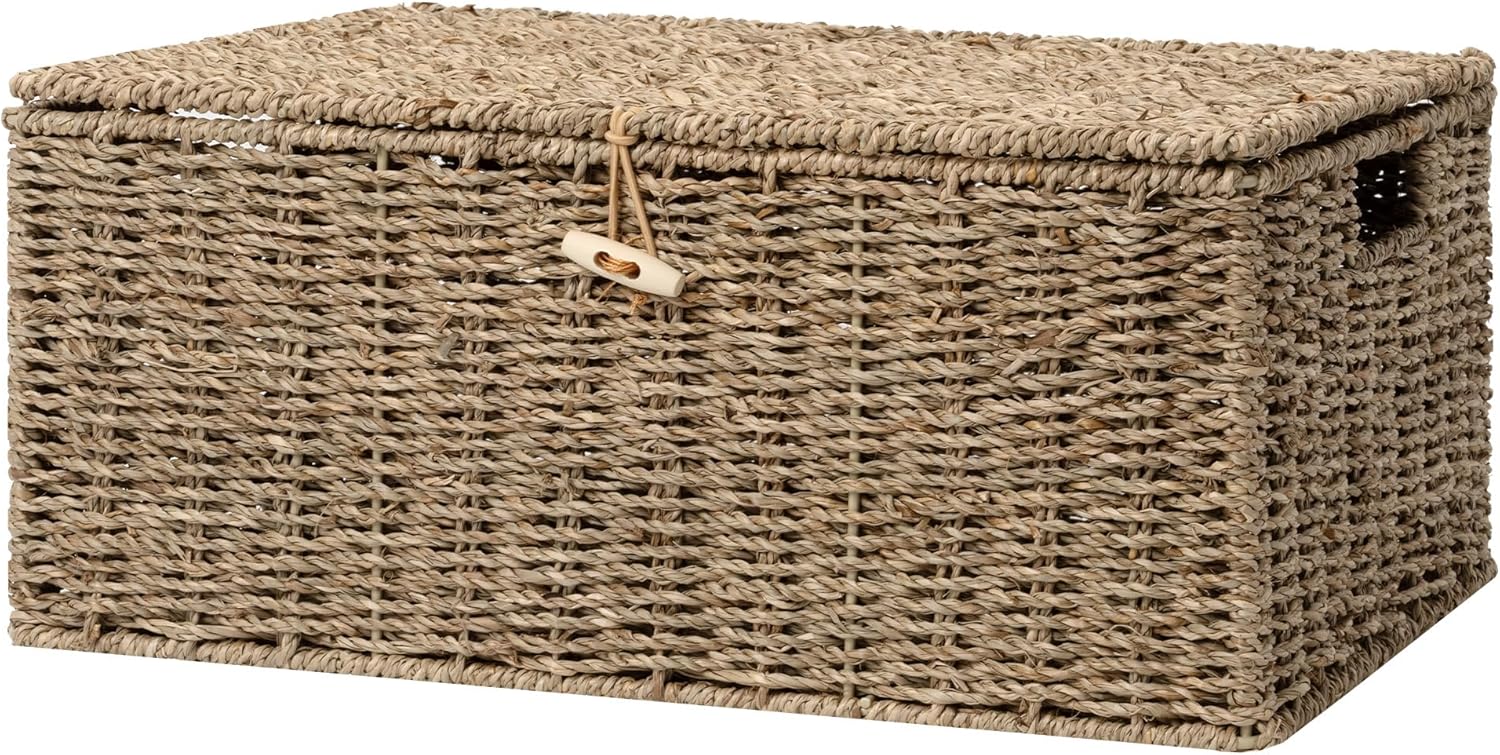 Beige Storage Basket — 15" — Natural(Seagrass)