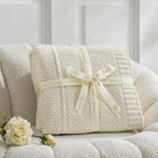 Knit Beige Throw Pillow — 50" - View 6