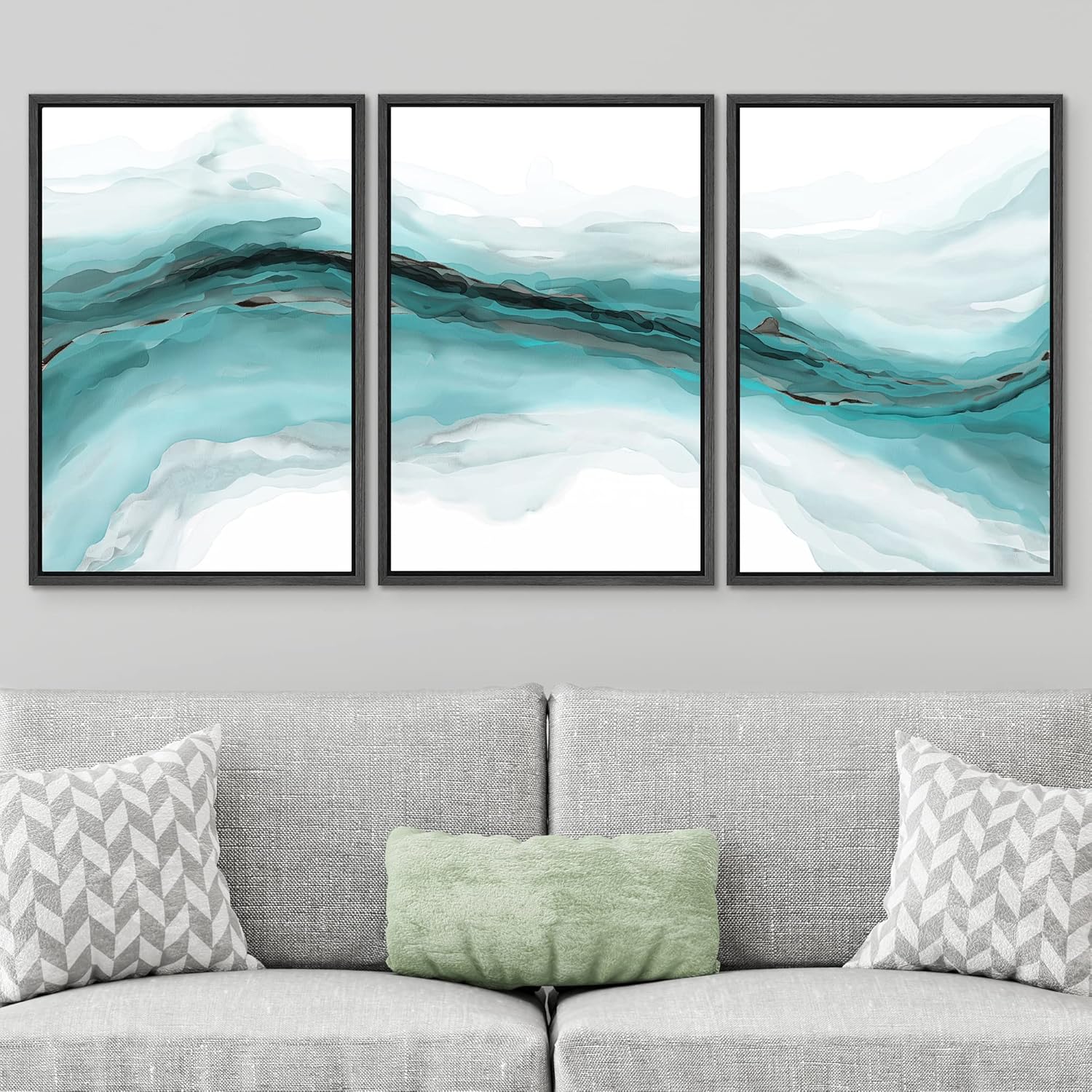 Framed Modern Green Wall Art — 16" - View 3