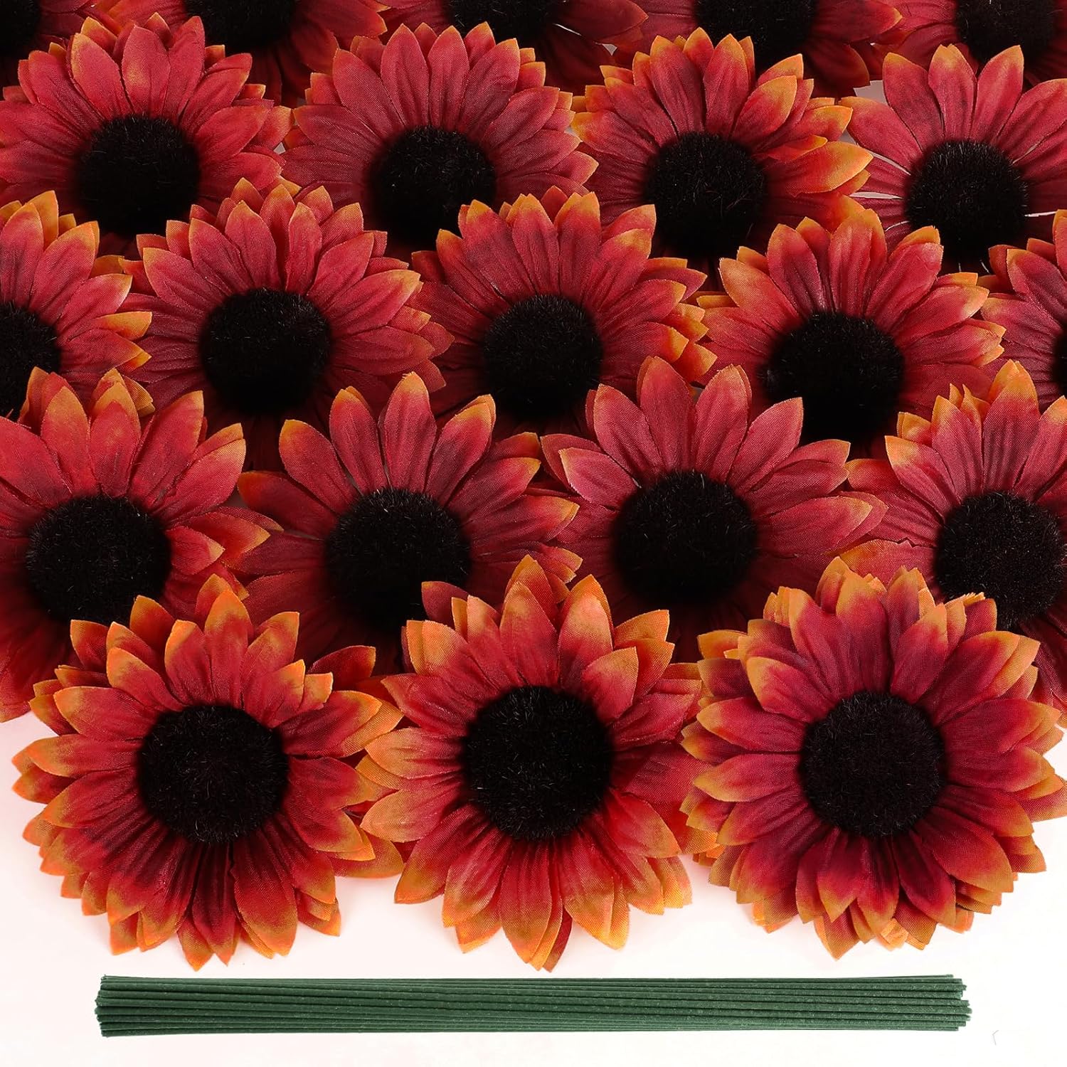 Beige Artificial Plant — 4" — Red Orange-40pcs