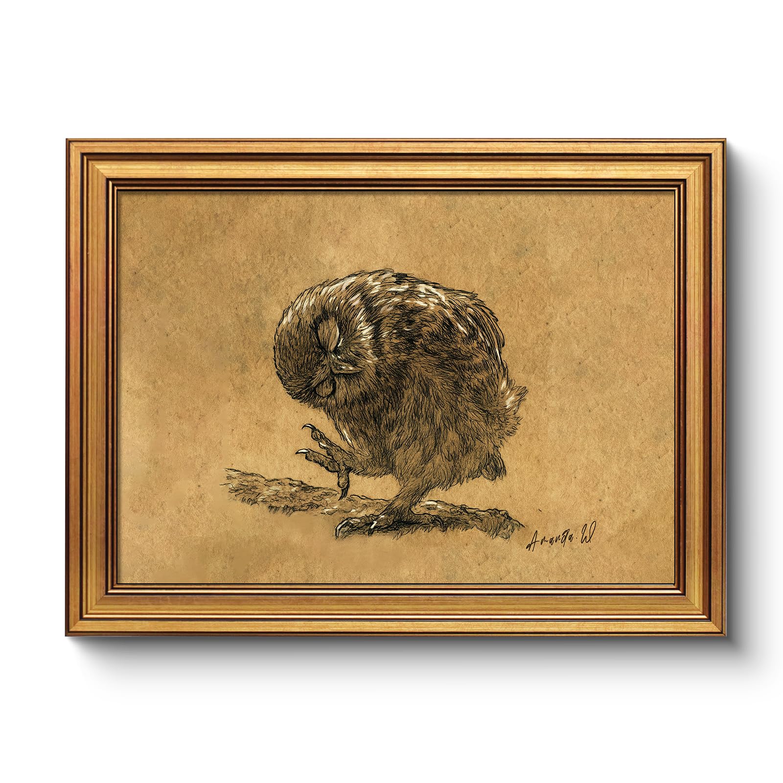 Vintage Farmhouse Blue Framed Wall Art — 16"