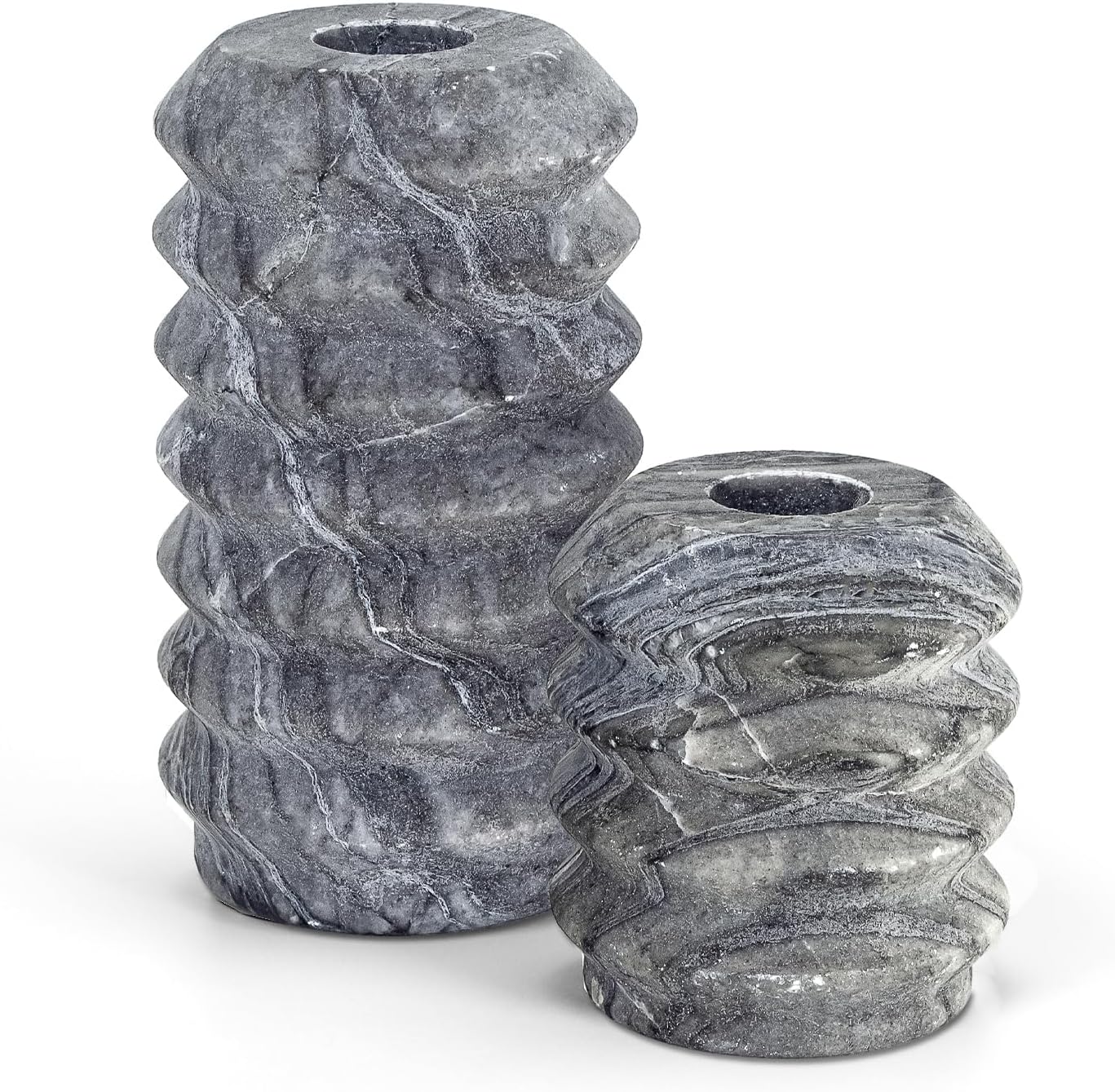 Luxe Beige Candle — 4" — Black & Gray