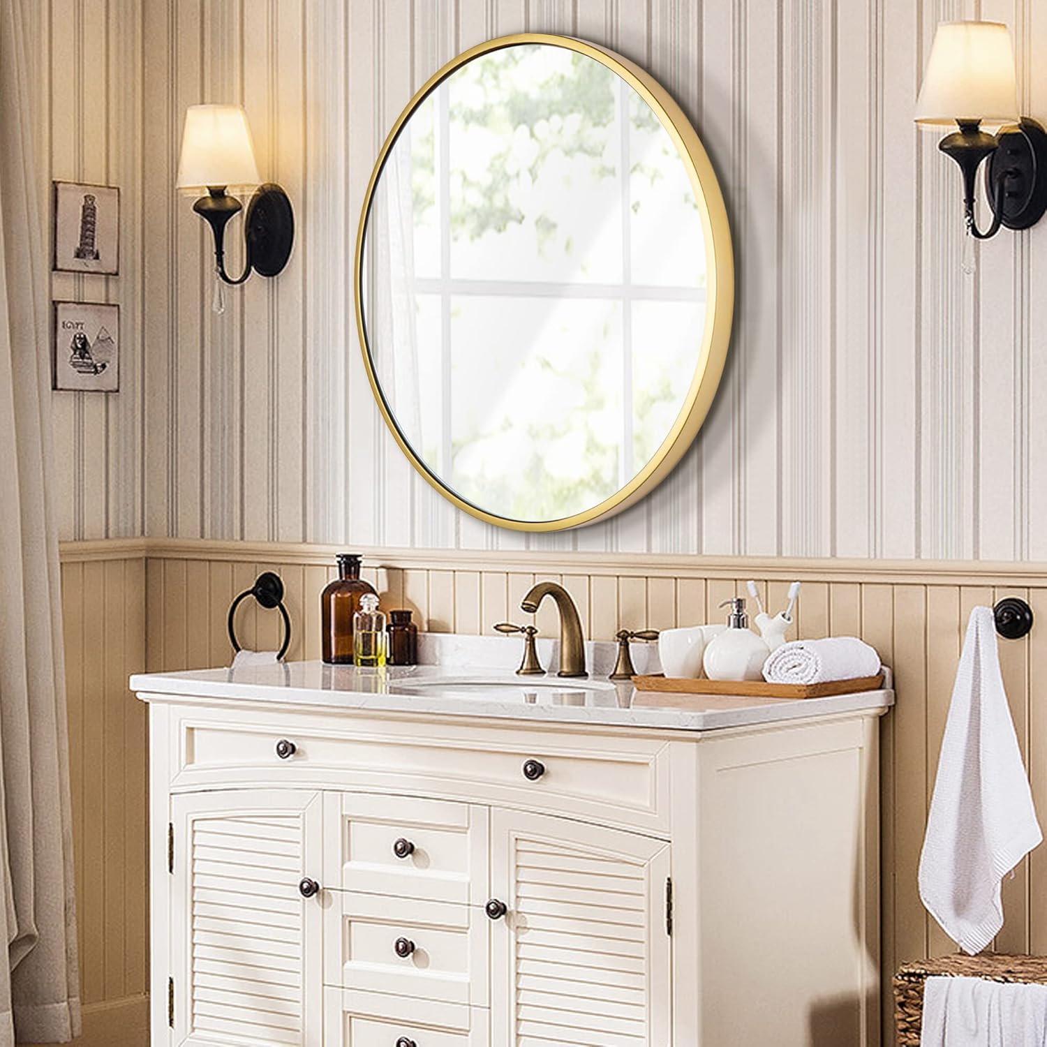 Framed Luxe Gold Wall Mirror — 16" - View 4