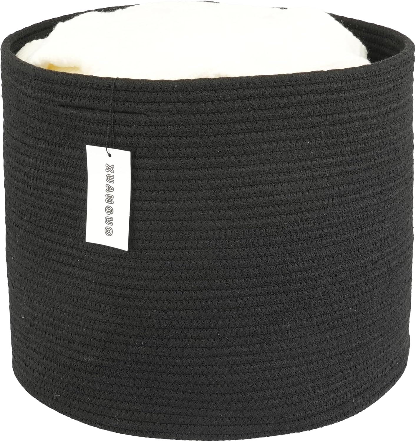 Round Boho Beige Throw Pillow — black