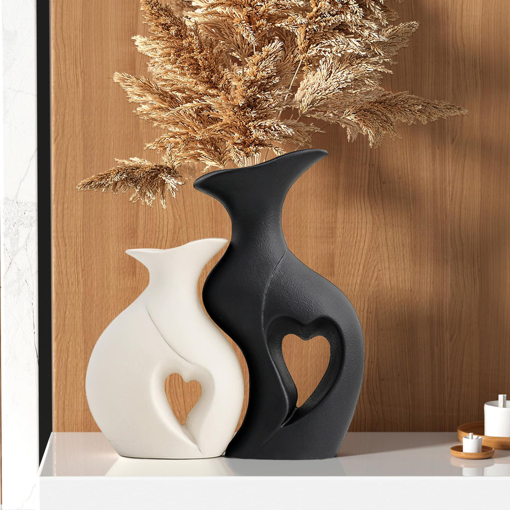 Boho Beige Flower Vase — Set of 2