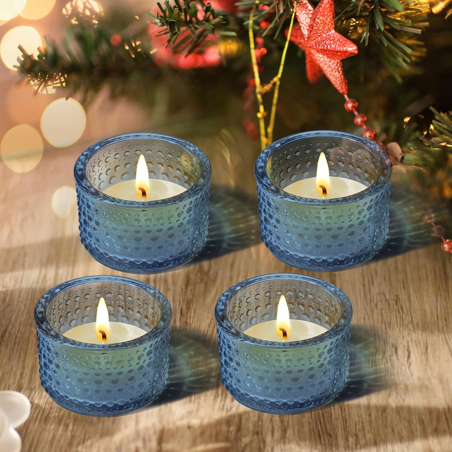 Luxe Black Candle — 2" — Embossed_blue