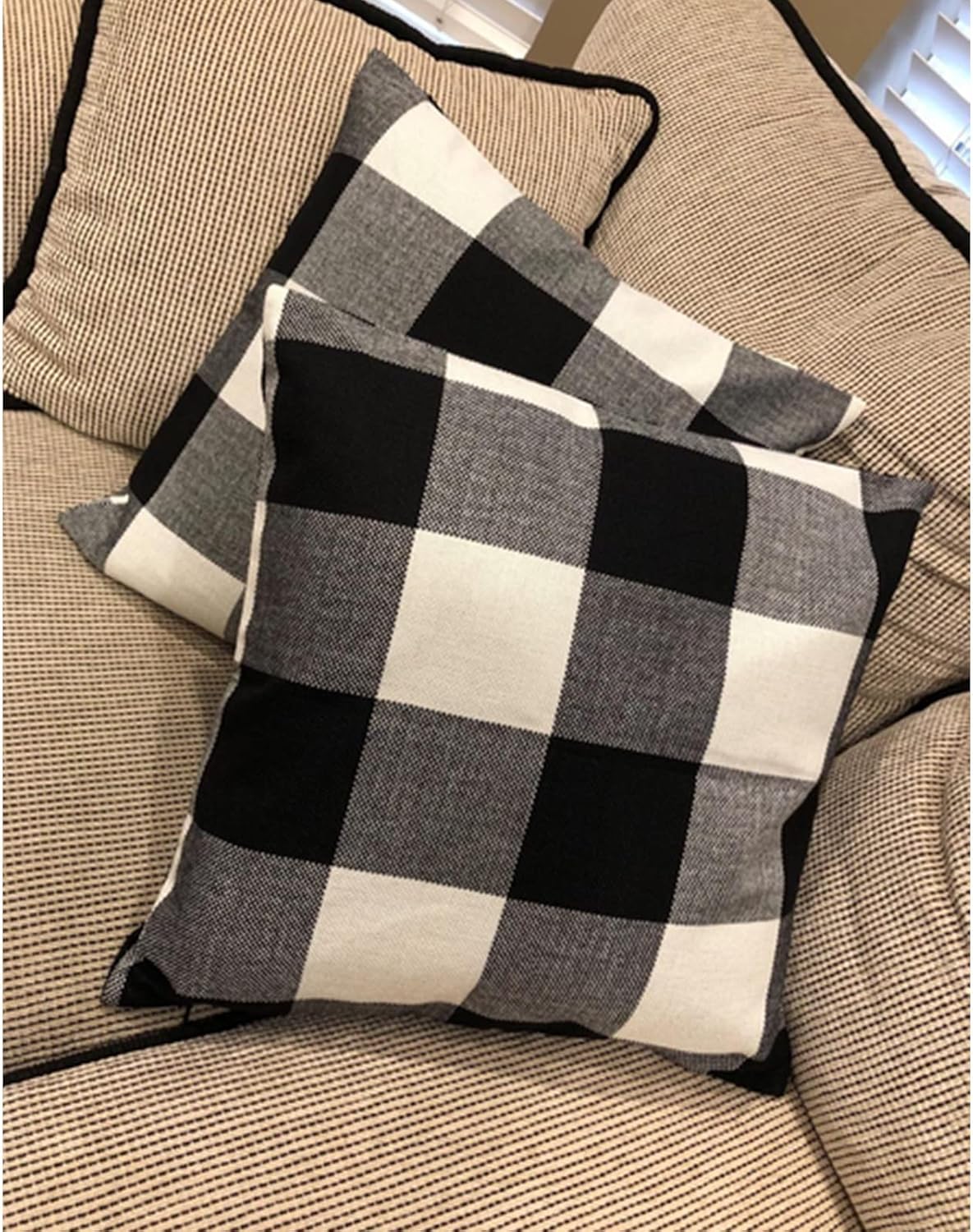 Boho Beige Throw Pillow Cover — 18" - View 3