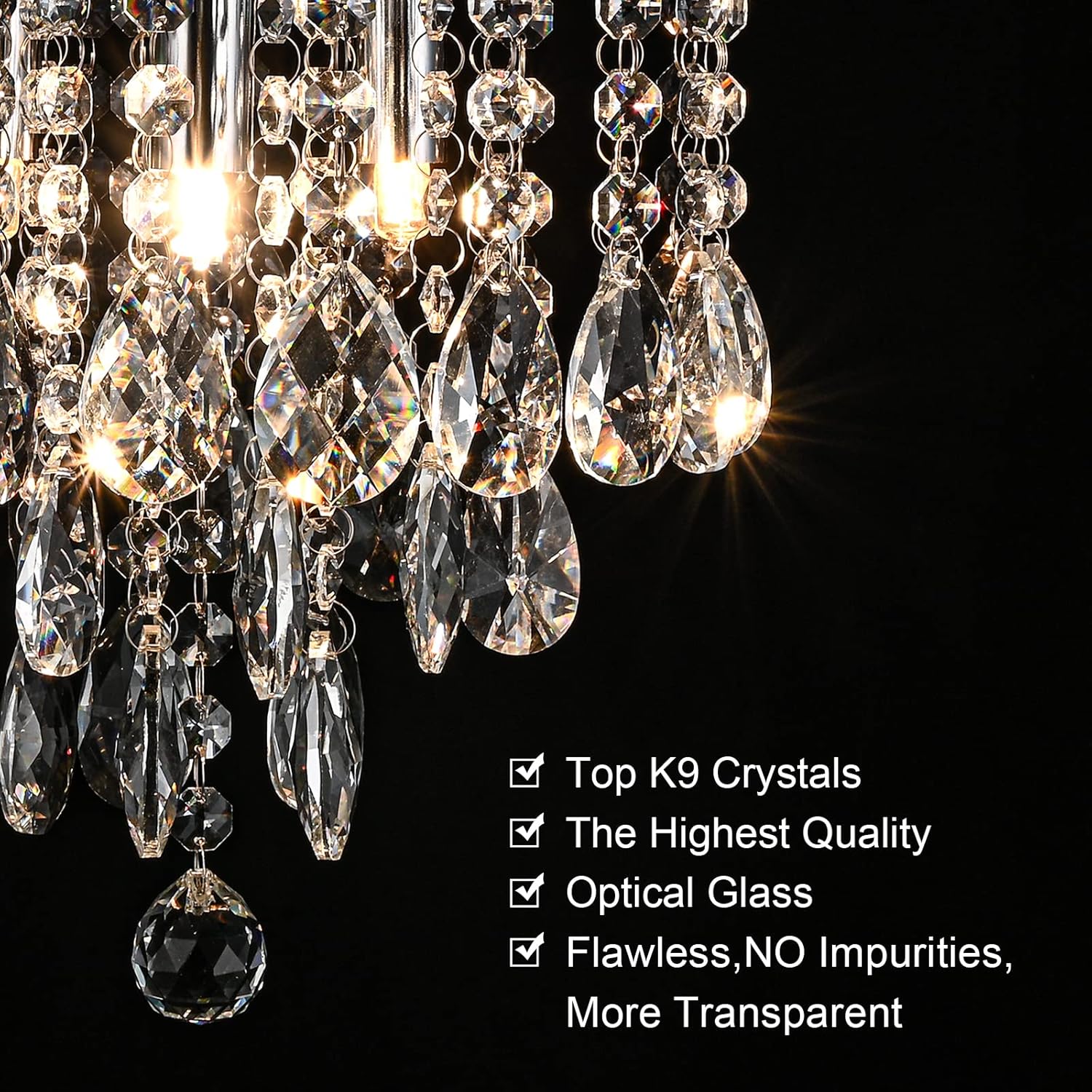 Luxe Glass Chandelier — 3-Light - View 2