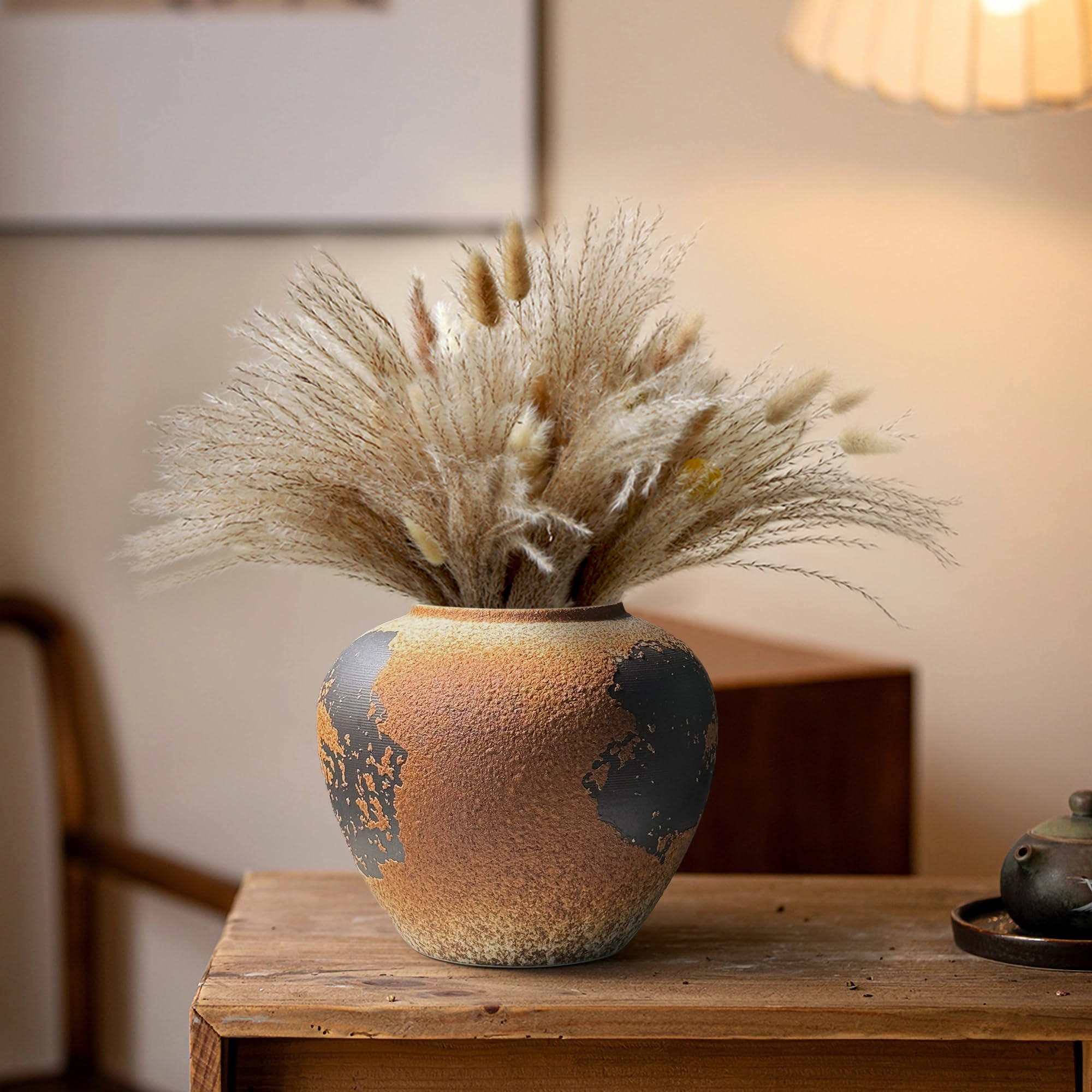 Round Farmhouse Black Vase